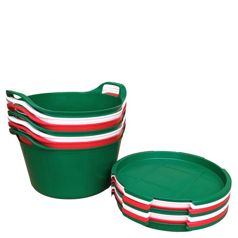 14 Litre Rainbow Trug® - Pack of 7 Christmas Colours with Lids